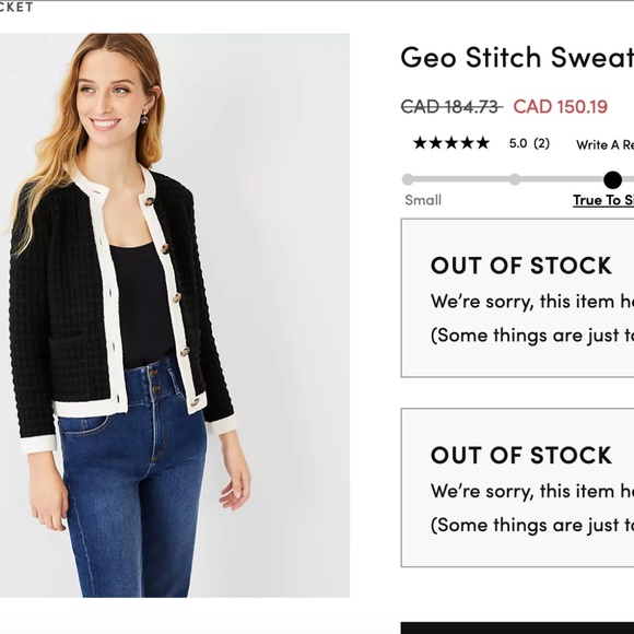 Ann Taylor | Geo Stitch Women's Sweater Jacket - Picture 11 of 11